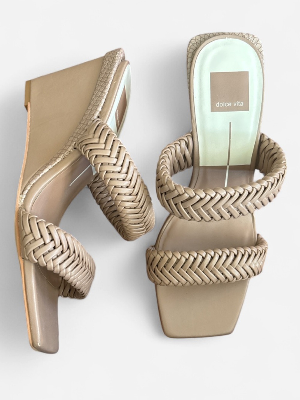 Dolce Vita Sahale Wedge Braided Sandal in Cafe- size 8